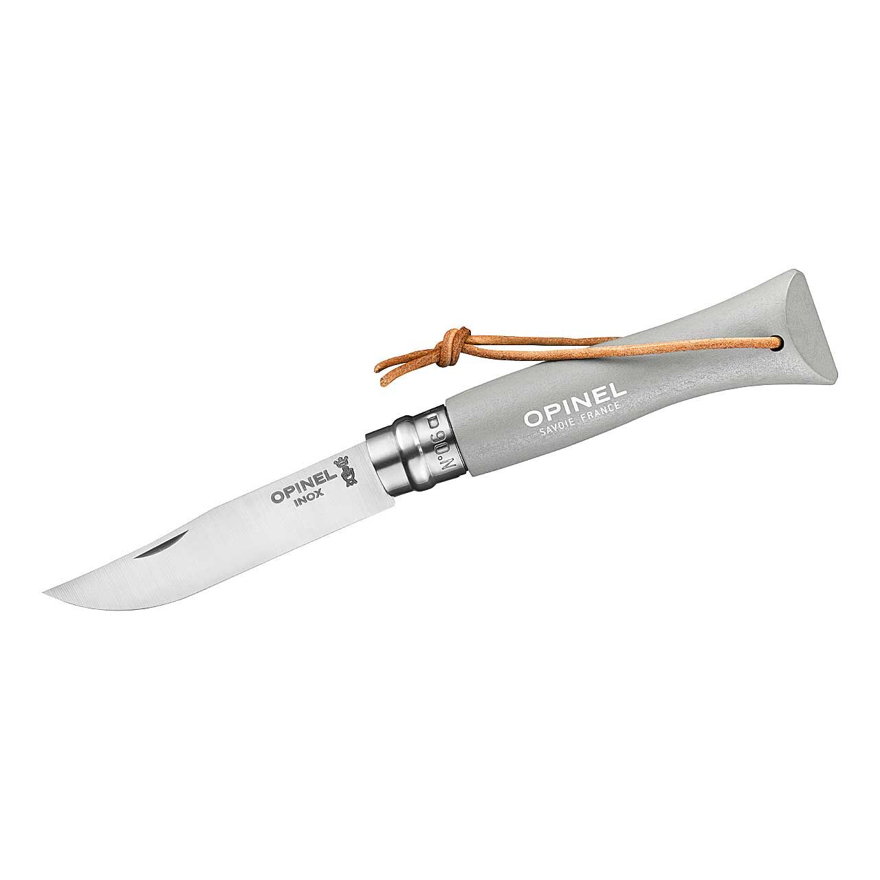 Opinel Taschenmesser No 06 COLORAMA, hell-grau, rostfrei, Kordel  Opinel Taschenmesser No 06 COLORAMA, hell-grau, rostfrei, Kordel