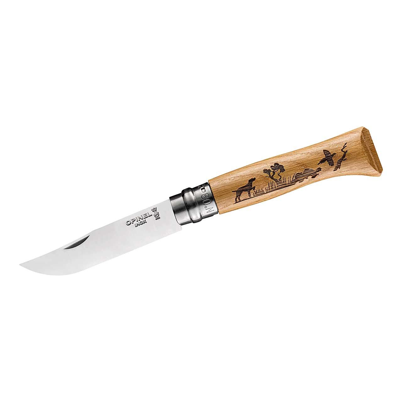 Opinel-Messer-No-8-Animalia-Motiv-Jagdhund Opinel Messer, No. 8, Animalia, Motiv Jagdhund