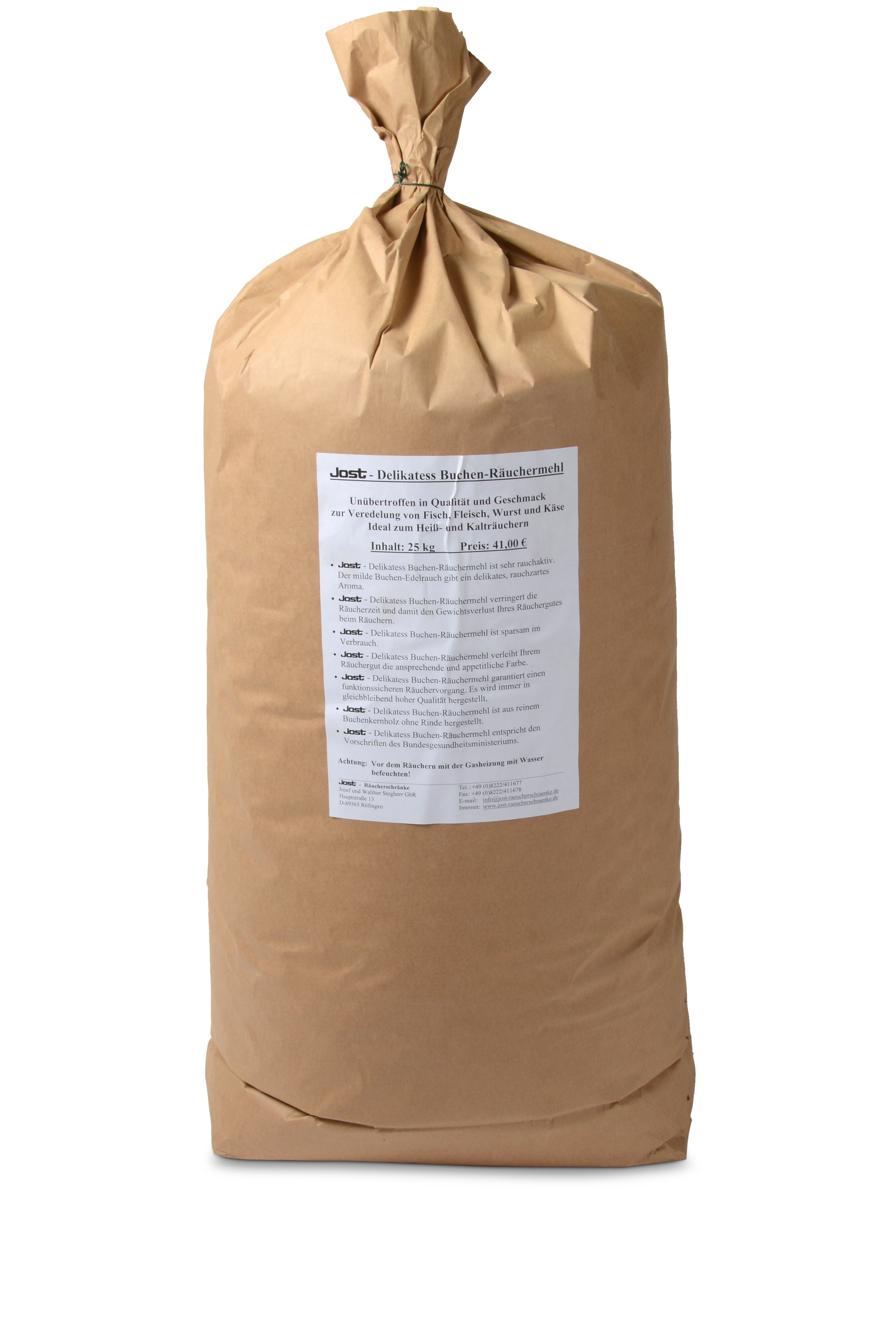 JOST - 25 kg reines Buchen-Räuchermehl JOST - 25 kg reines Buchen-Räuchermehl