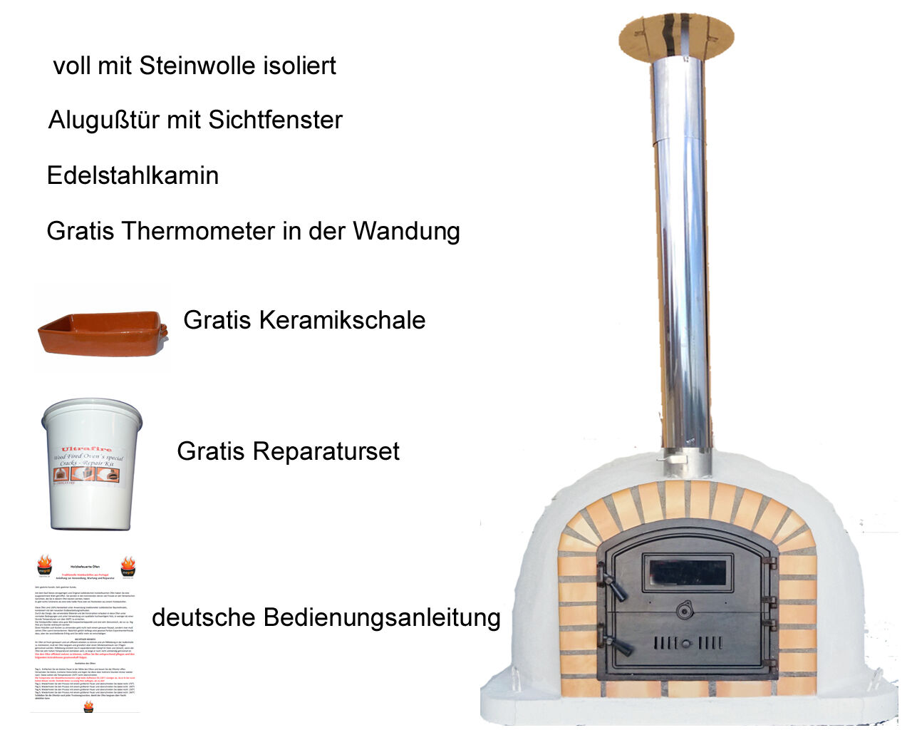 Impexfire-Steinofen-Holzbackofen-Lissabon-AL-100 Impexfire Steinofen, Holzbackofen Lissabon AL 100