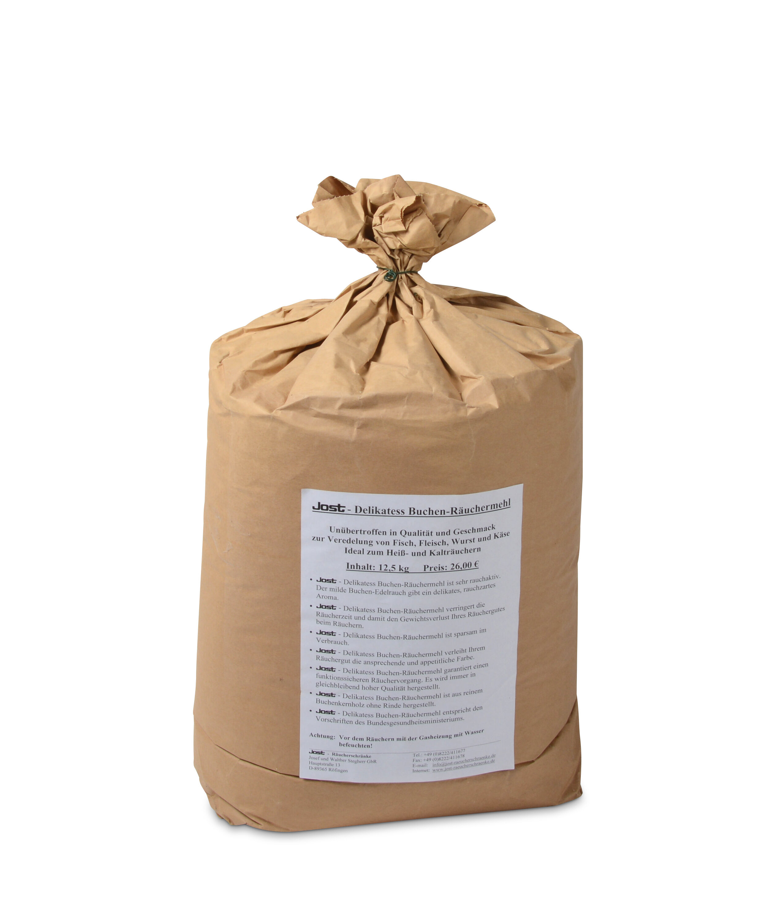 JOST - 12,5 kg reines Buchen-Räuchermehl JOST - 12,5 kg reines Buchen-Räuchermehl